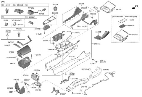 2023 Hyundai Genesis G80 Console-Floor Diagram for 84611-G9000-NNB