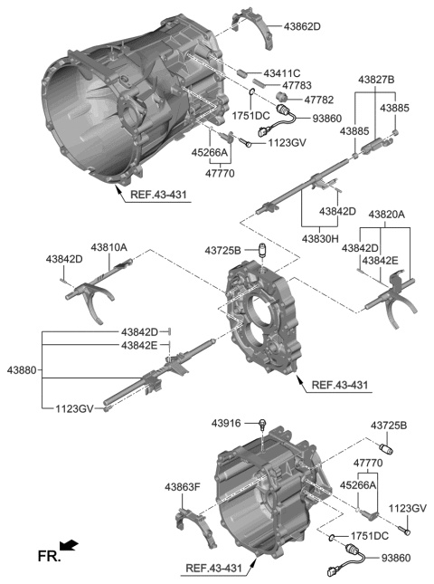 2021 Hyundai Genesis G70 Gear Shift Control-Manual Diagram