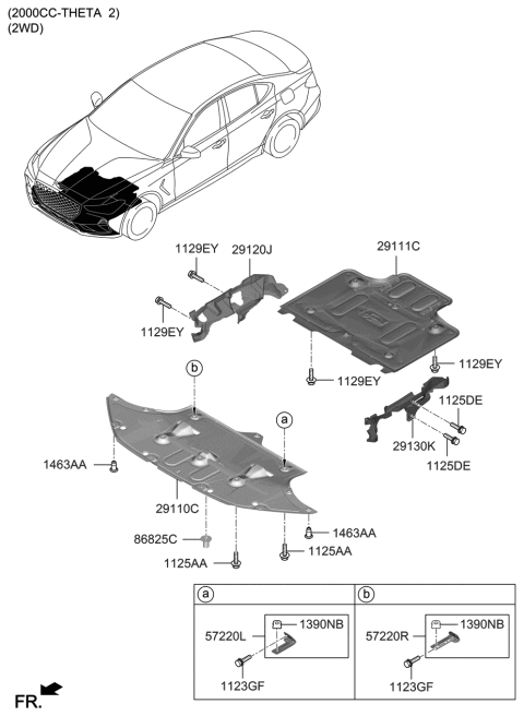 2021 Hyundai Genesis G70 Under Cover Diagram 1