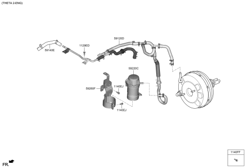 2021 Hyundai Genesis G70 Brake Master Cylinder & Booster Diagram 2