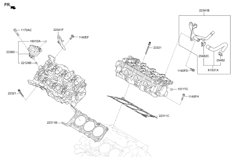 2020 Hyundai Genesis G70 Cylinder Head Diagram 2