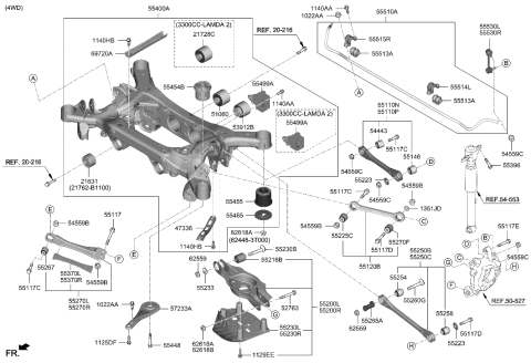 2012 Hyundai Sonata Hybrid Arm Complete-Rear Lower,RH Diagram for 55211-J5000
