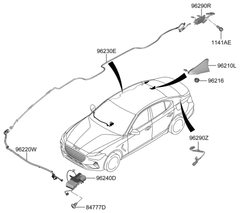 2018 Hyundai Elantra GT Nut Diagram for 96217-C5000