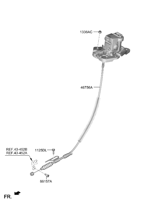 2019 Hyundai Genesis G70 Actuator Assembly-Parking Gear Release Diagram for 46756-G9200