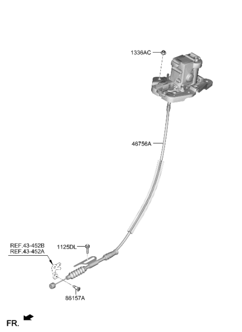 2019 Hyundai Genesis G70 Shift Lever Control (ATM) Diagram 1