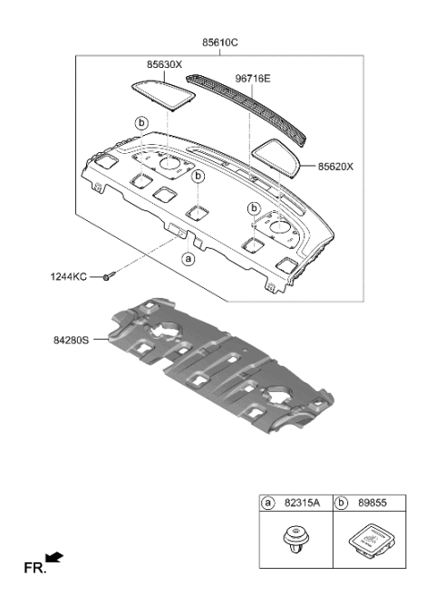 2020 Hyundai Genesis G70 Rear Package Tray Diagram