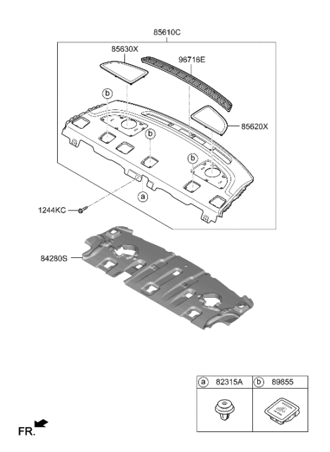 2020 Hyundai Genesis G70 Grille Assembly-Rear Speaker,LH Diagram for 85620-G9000-RJS