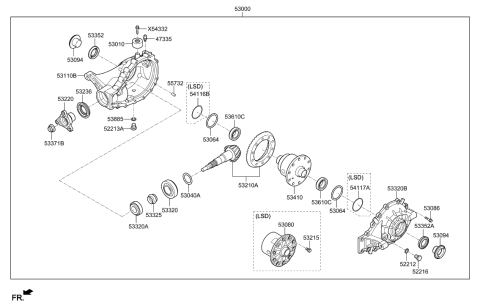 2018 Hyundai Elantra GT Shim-Inner Bearing Adjust Diagram for 53040-3C186