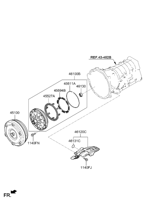 2021 Hyundai Genesis G70 Oil Pump & TQ/Conv-Auto Diagram 2