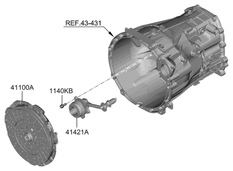 2019 Hyundai Genesis G70 Clutch & Release Fork Diagram