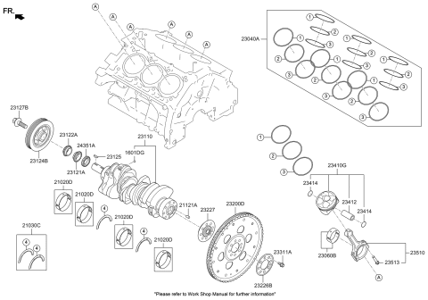 2021 Hyundai Genesis G70 Crankshaft & Piston Diagram 2