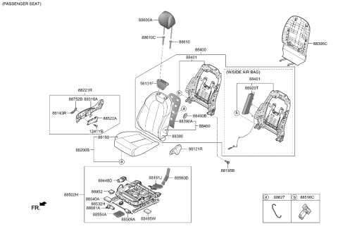 2020 Hyundai Genesis G70 Tilt Motor Assembly-RH Diagram for 88683-J5000