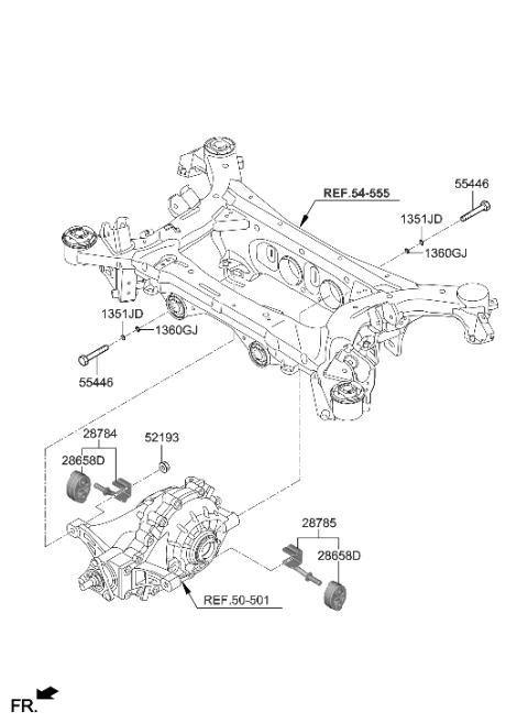 2012 Hyundai Sonata Hybrid Support-Hanger Diagram for 28785-G9100