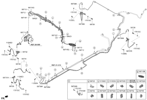 2021 Hyundai Genesis G70 Clip Diagram for 58753-2R100