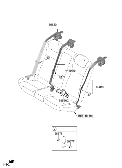 2019 Hyundai Genesis G70 Rear Seat Belt Diagram