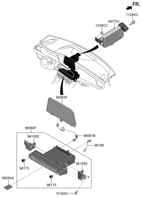 2021 Hyundai Genesis G70 Head Unit Assembly-Avn Diagram for 96560-G9500-VCA
