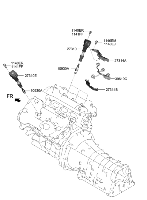 2020 Hyundai Genesis G70 Spark Plug & Cable Diagram 2