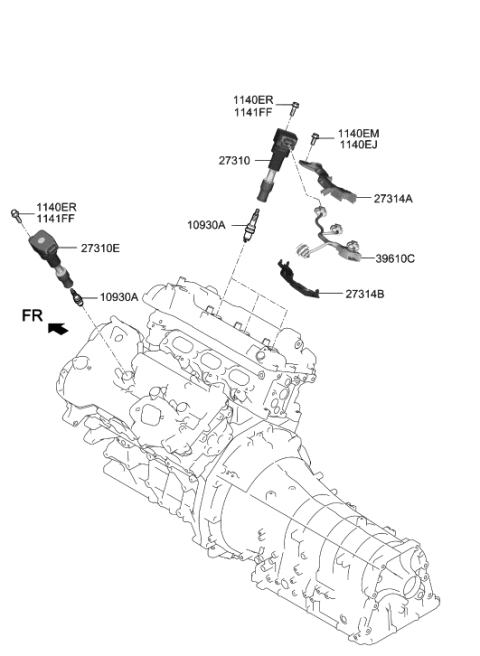 2019 Hyundai Genesis G70 Spark Plug & Cable Diagram 2