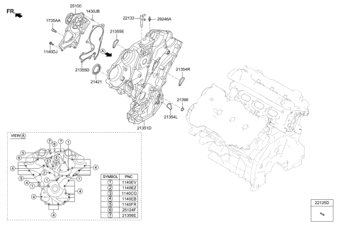 2019 Hyundai Genesis G70 Belt Cover & Oil Pan Diagram 1