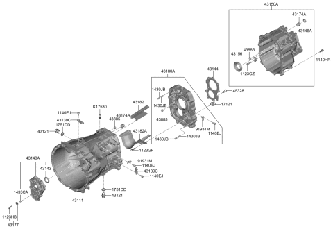 2021 Hyundai Genesis G70 Transaxle Case-Manual Diagram