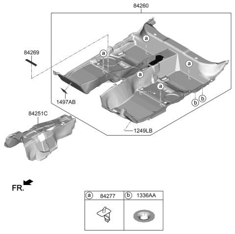 2019 Hyundai Genesis G70 Carpet Assembly-Floor Diagram for 84260-G9210-NNB