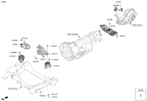2019 Hyundai Genesis G70 Bracket Assembly-Transmission Mounting Diagram for 21730-G9300