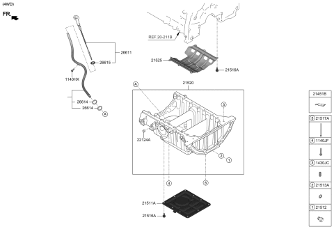 2021 Hyundai Genesis G70 Belt Cover & Oil Pan Diagram 2