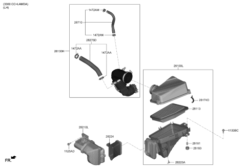 2019 Hyundai Genesis G70 Air Cleaner Diagram 1