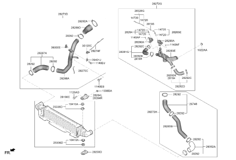 2020 Hyundai Genesis G70 Turbocharger & Intercooler Diagram 2