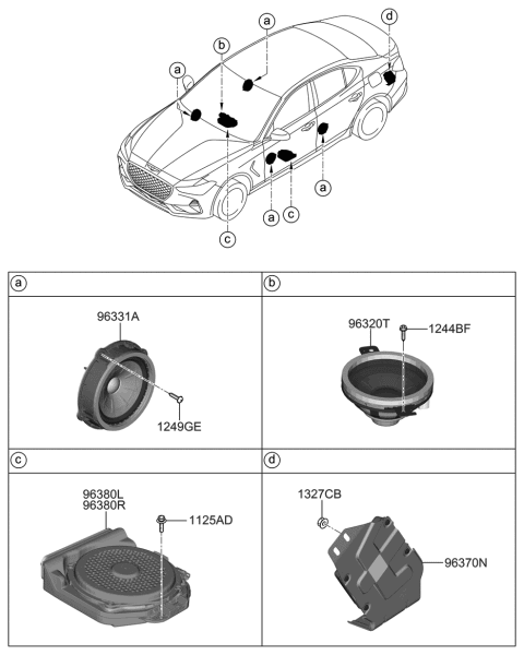 2019 Hyundai Genesis G70 Speaker Diagram 1