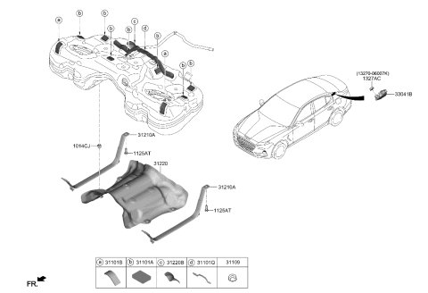 2020 Hyundai Genesis G70 Protector-Fuel Tank Heat Diagram for 31220-J5100