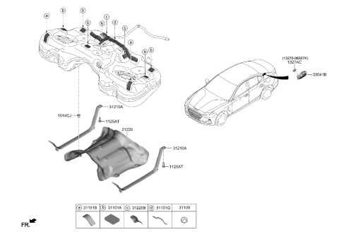 2020 Hyundai Genesis G70 Controller-Fuel Pump Diagram for 33040-J5000