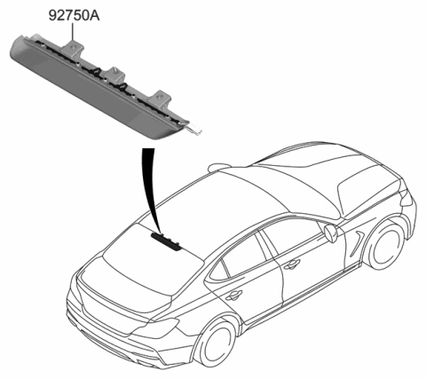 2020 Hyundai Genesis G70 High Mounted Stop Lamp Diagram