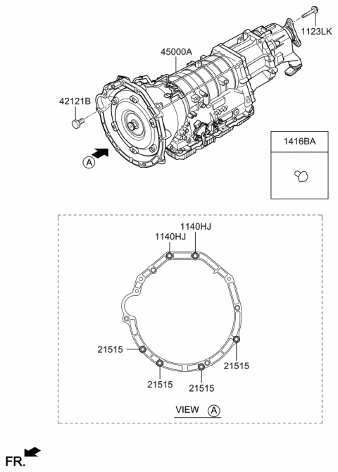 2020 Hyundai Genesis G70 Ata & Torque Converter Assembly Diagram for 45000-4JBF0