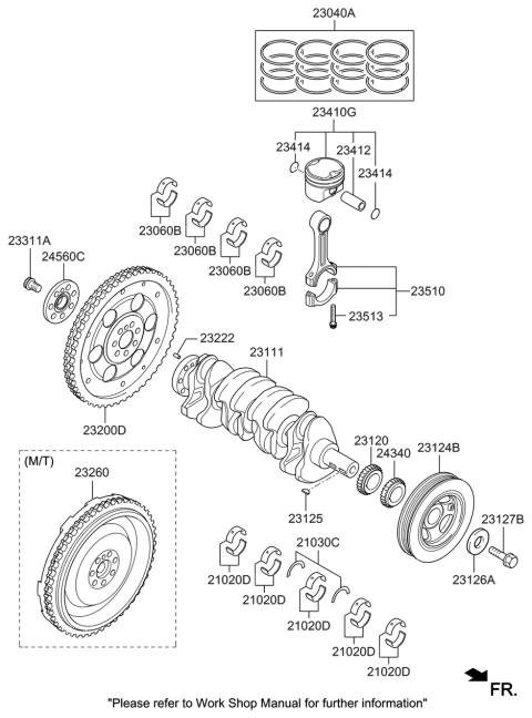 2019 Hyundai Genesis G70 Crankshaft & Piston Diagram 1