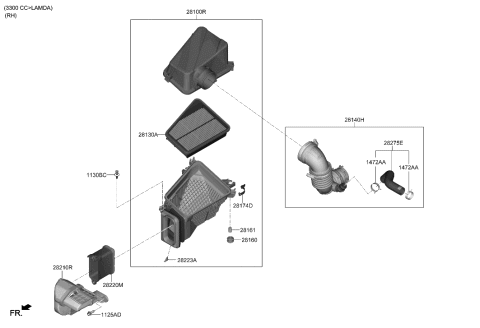 2019 Hyundai Genesis G70 Air Cleaner Diagram 3