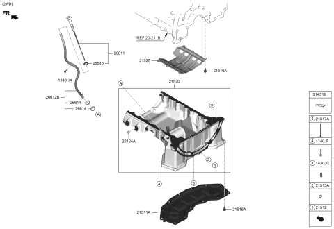 2019 Hyundai Genesis G70 Belt Cover & Oil Pan Diagram 3