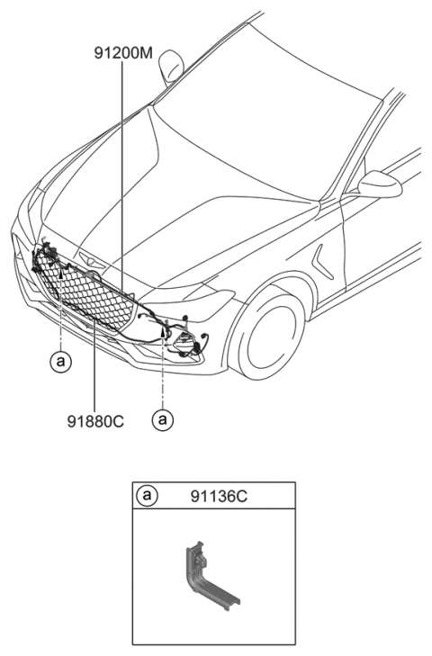 2020 Hyundai Genesis G70 EXTN Wiring Assembly-Spas Diagram for 91880-G9110