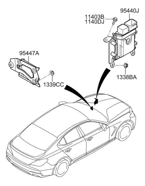 2021 Hyundai Genesis G70 Transmission Control Unit Diagram for 95440-47480