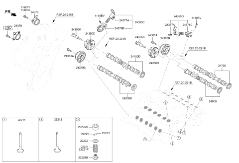 2018 Hyundai Elantra GT Camshaft Assembly-Intake,LH Diagram for 24100-3LHC0