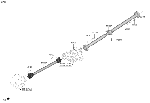 2020 Hyundai Genesis G70 Shaft Assembly-PROPELLER Diagram for 49100-J5000