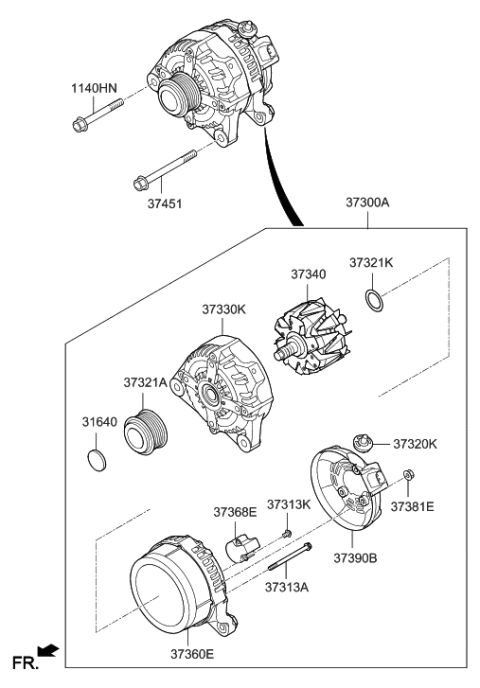 2021 Hyundai Genesis G70 Alternator Diagram 1