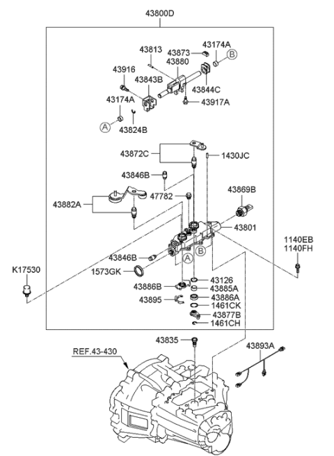 2006 Hyundai Elantra Gear Shift Control (MTM) Diagram 2