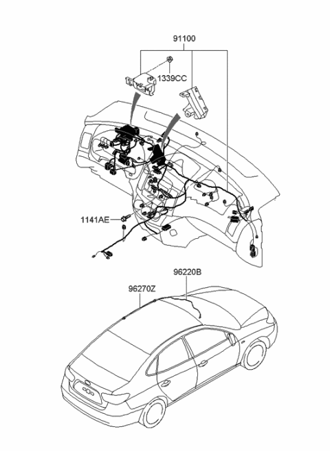 2006 Hyundai Elantra New Body Style (Produced Before OCT.30.2006) Main Wiring Diagram 1