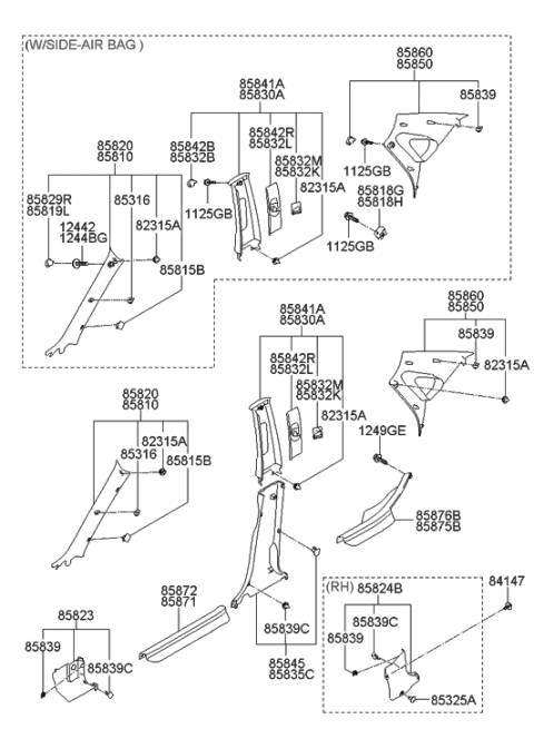 2006 Hyundai Elantra Tapping Screw-Hex Head Diagram for 12442-06161