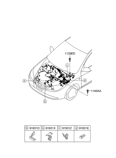 2006 Hyundai Elantra New Body Style (Produced Before OCT.30.2006) Bracket-Wiring Diagram