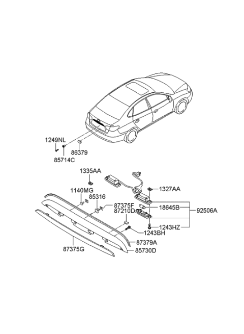 2006 Hyundai Elantra Back Panel Garnish Diagram