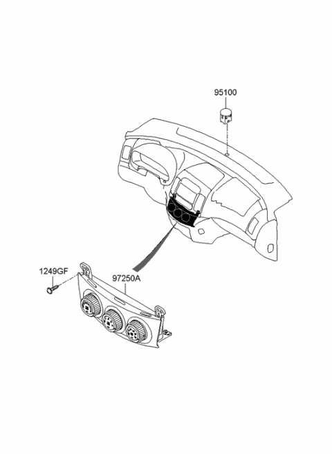 2006 Hyundai Elantra Heater Control Assembly Diagram for 97250-2H050-XM