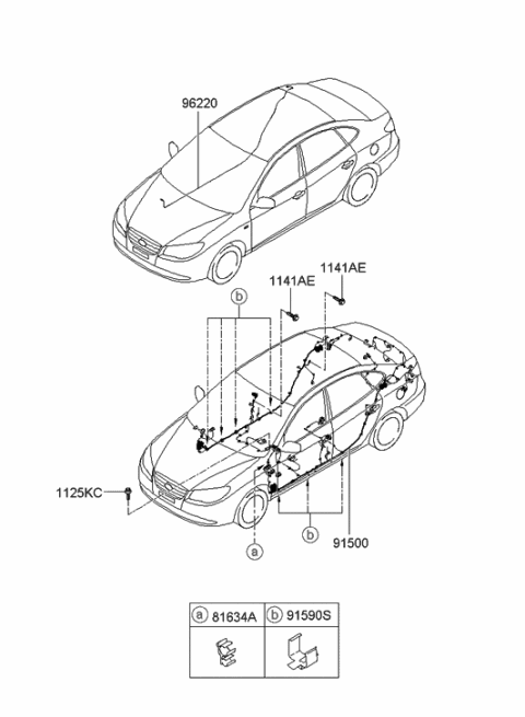 2006 Hyundai Elantra New Body Style (Produced Before OCT.30.2006) Floor Wiring Diagram