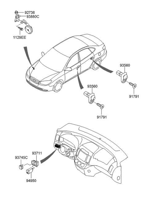 2006 Hyundai Elantra New Body Style (Produced Before OCT.30.2006) Switch Diagram